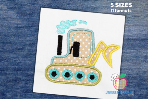 Bulldozer Applique: A Versatile Embroidery Design