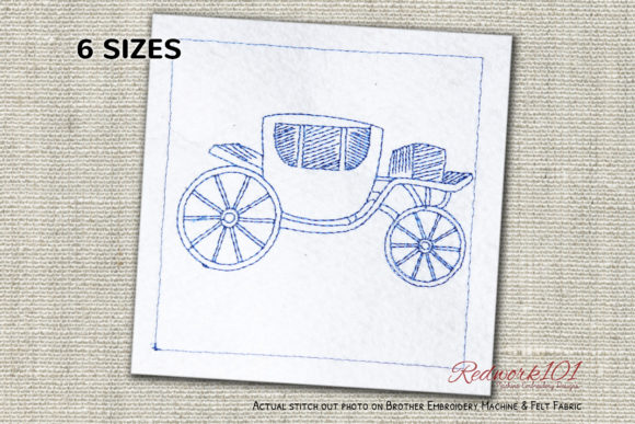 Carriage Lineart Design: A Versatile Embroidery Gem
