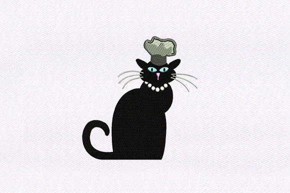Cat Playing Chef: A Charming Embroidery Design
