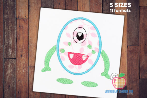 Charming Happy Cartoon Monster Applique