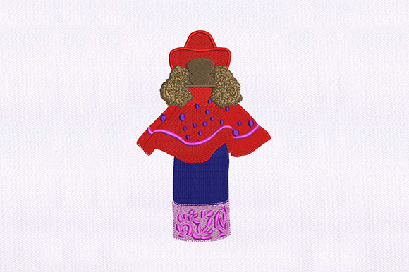 Charming Skirt and Poncho Girl Embroidery Design