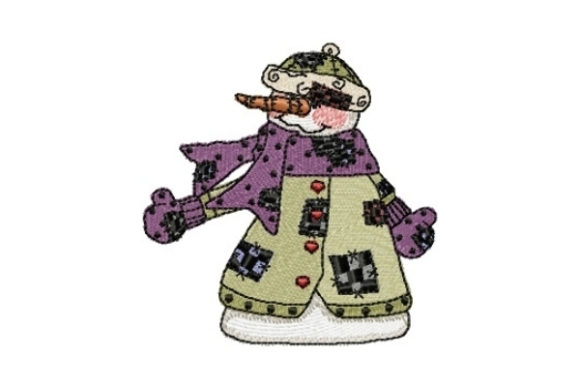 Charming Snowman Checkers for Winter Embroidery