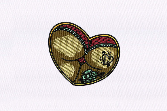 Elegant Posterior of a Woman Embroidery Design