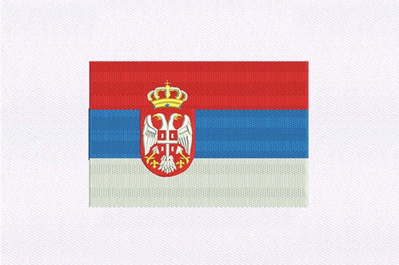 Ensign Serbia Flag: A Bold and Festive Embroidery Design