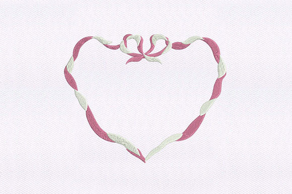 Entwined Ribbon Heart: A Charming Embroidery Design