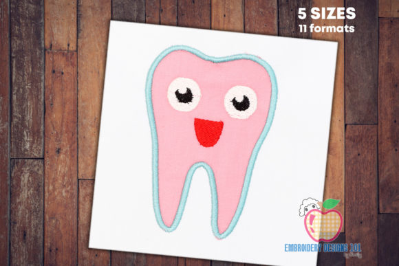 Happy Tooth Applique: A Charming Embroidery Design