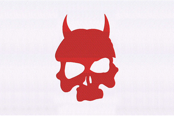 Horned Skull Mask: A Spooky and Stylish Embroidery Design