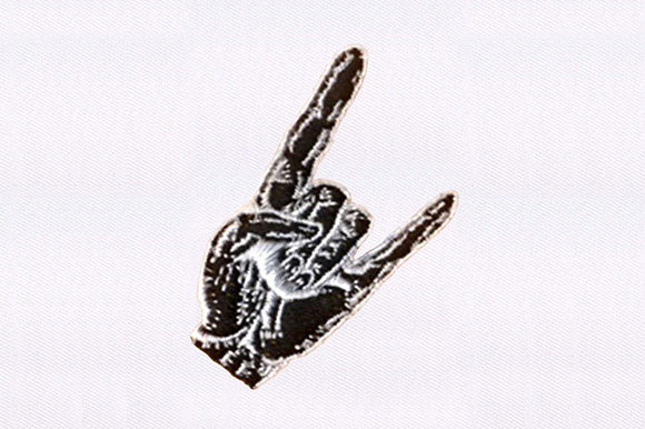 Horns Hand Sign: A Bold Embroidery Design