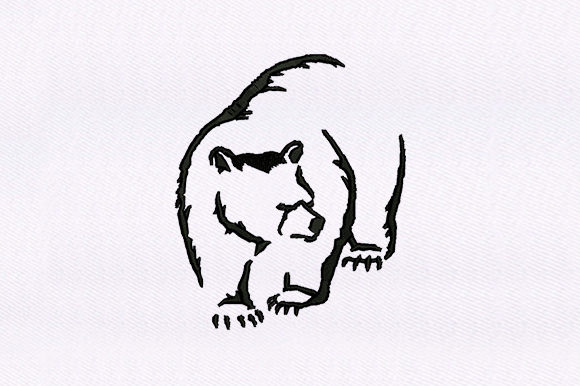 Polar Bear Silhouette: A Charming Embroidery Design