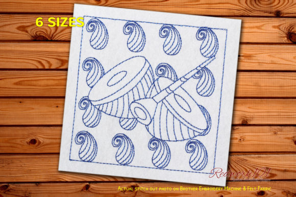 Shehnai and Drum: A Charming Embroidery Design