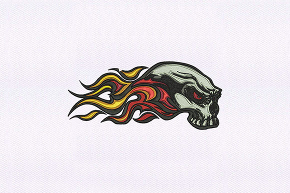 Teeth Baring Skull: A Bold Embroidery Design