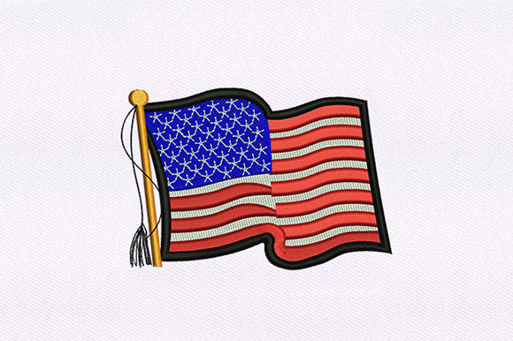 United American Flag: A Patriotic Embroidery Design