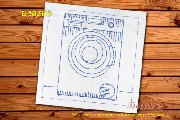 Washing Machine Bluework: A Charming Embroidery Design