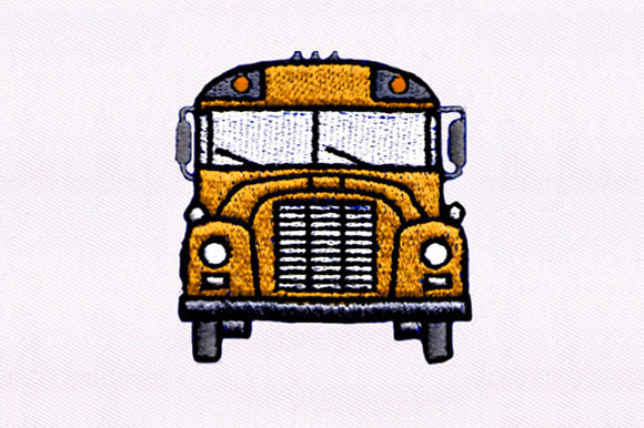 Yellow School Bus Design: A Charming Embroidery Choice